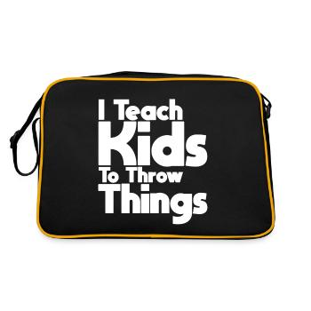 I Teach Kids To Throw Things - Retro Tasche - Schwarz/Gold - Hinten