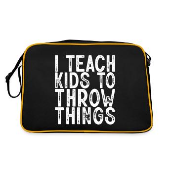 I Teach Kids To Throw Things 3 - Retro Tasche - Schwarz/Gold - Hinten