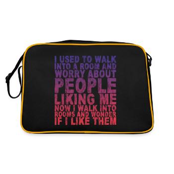 Now I Walk Into Rooms And Wonder If I Like Them 3 - Retro Bag - black/gold - Back