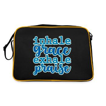 Inhale Grace Exhale Praise 2 - Retro Tasche - Schwarz/Gold - Hinten
