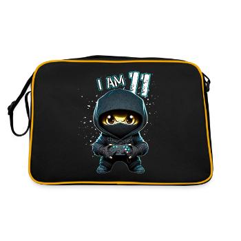 Children birthday 11 years - video games and - Retro Tasche - Schwarz/Gold - Hinten