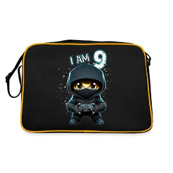 Anniversaire des enfants 9 ans - jeux vidéo et joueurs - Sac Retro - noir/or - Dos