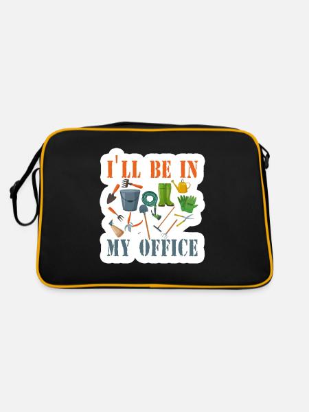 Garten Motiv Gärtner & Gärtnerin Spruch - Retro Tasche - Schwarz/Gold - Hinten