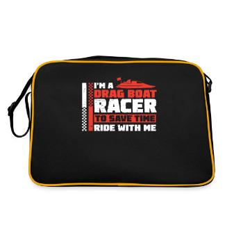 Fantastisches Dragboat-Rennen für einen - Retro Tasche - Schwarz/Gold - Hinten