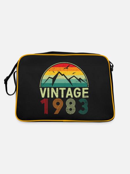 Classic Vintage 1983 40. Geburtstag 40 Jahre alt - Retro Tasche - Schwarz/Gold - Hinten