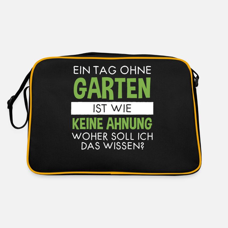 Garten Lustiger Spruch Hobby Gärtner Geschenkidee - Retro Tasche - Schwarz/Gold