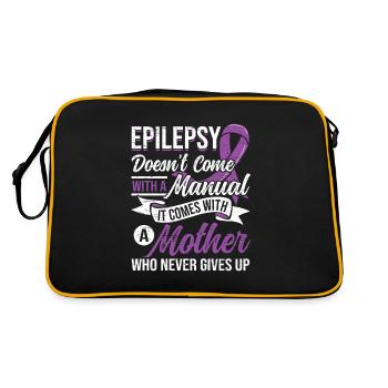 Mom Epilepsy Purple Ribbon Epileptic epilepsy - Retro Bag - black/gold - Back