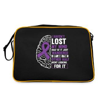 Epilepsy Purple Ribbon Epileptic epilepsy - Retro Bag - black/gold - Back