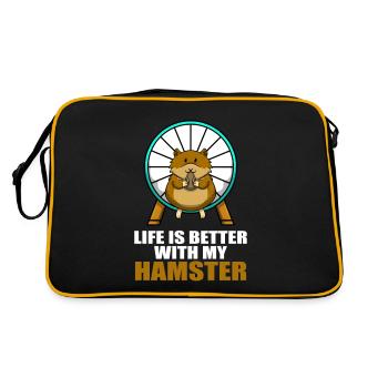 Hamster For Girls Hamster Propriétaire Hamster Lovers - Sac Retro - noir/or - Dos