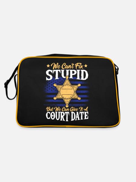 Nous ne pouvons pas réparer un stupide officier de police du shérif adjoint - Sac Retro - noir/or - Dos