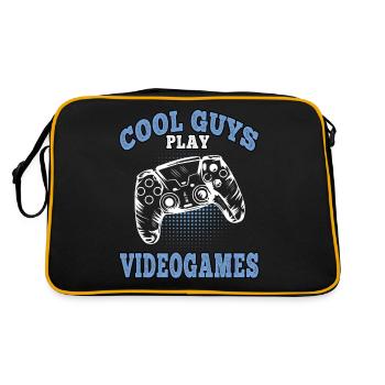 Coole Jungs zocken Videospiele Gamer Gaming Zocker - Retro Tasche - Schwarz/Gold - Hinten