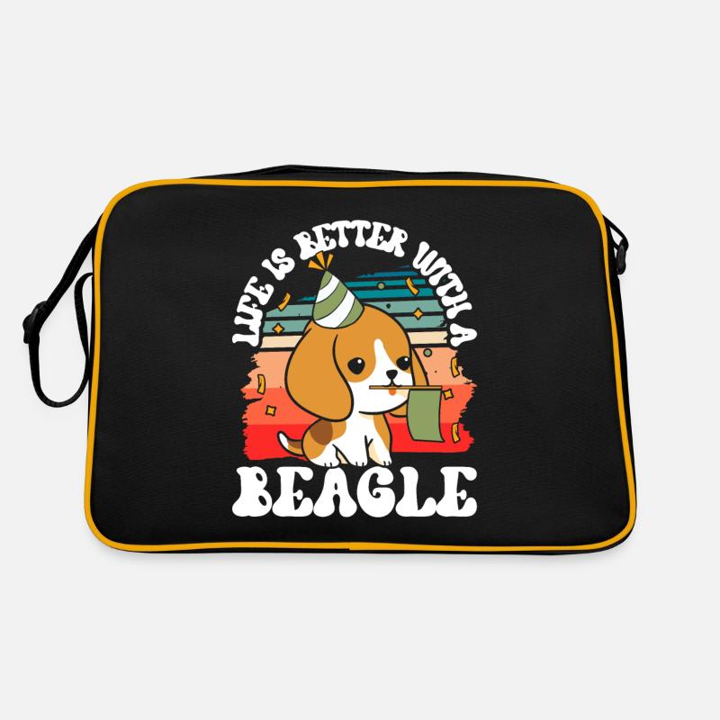 Das Leben Ist Besser Mit Einem Beagle Beagles Retro Tasche