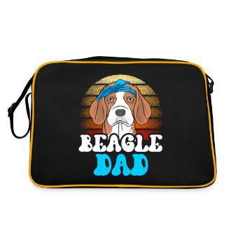 Beagle Papa Liebhaber Hund Beagles Welpe - Retro Tasche - Schwarz/Gold - Hinten
