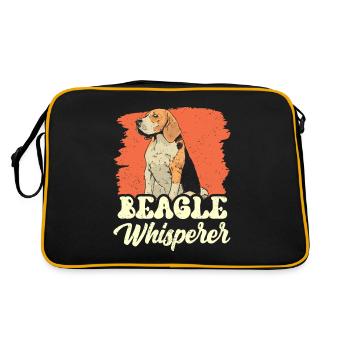 Beagle Flüsterer Beagles Liebhaber Welpe Hund - Retro Tasche - Schwarz/Gold - Hinten