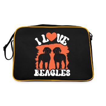 J’adore Beagles lover Beagle chiot chien Beagle - Sac Retro - noir/or - Dos