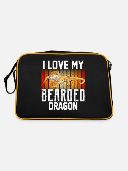 I love my bearded dragon animal bearded dragon - Retro Bag - black/gold - Back