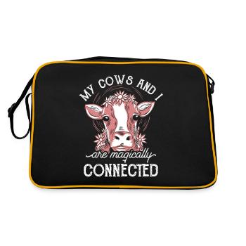 Mes vaches et moi sommes des vaches magiquement connectées - Sac Retro - noir/or - Dos