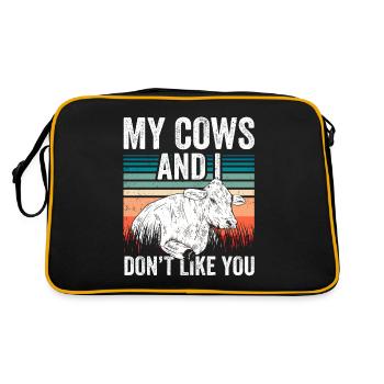 Mes vaches et je ne t’aime pas Vache Vache laitière - Sac Retro - noir/or - Dos