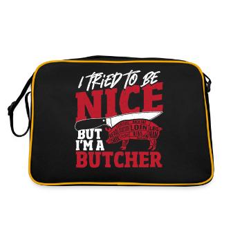 I Tried To Be Nice But I'm A Butcher Slaughter - Retro Bag - black/gold - Back