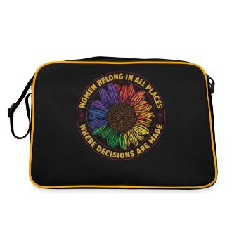 Women Belong In All Places Women Empowerment - Retro Tasche - Schwarz/Gold - Hinten