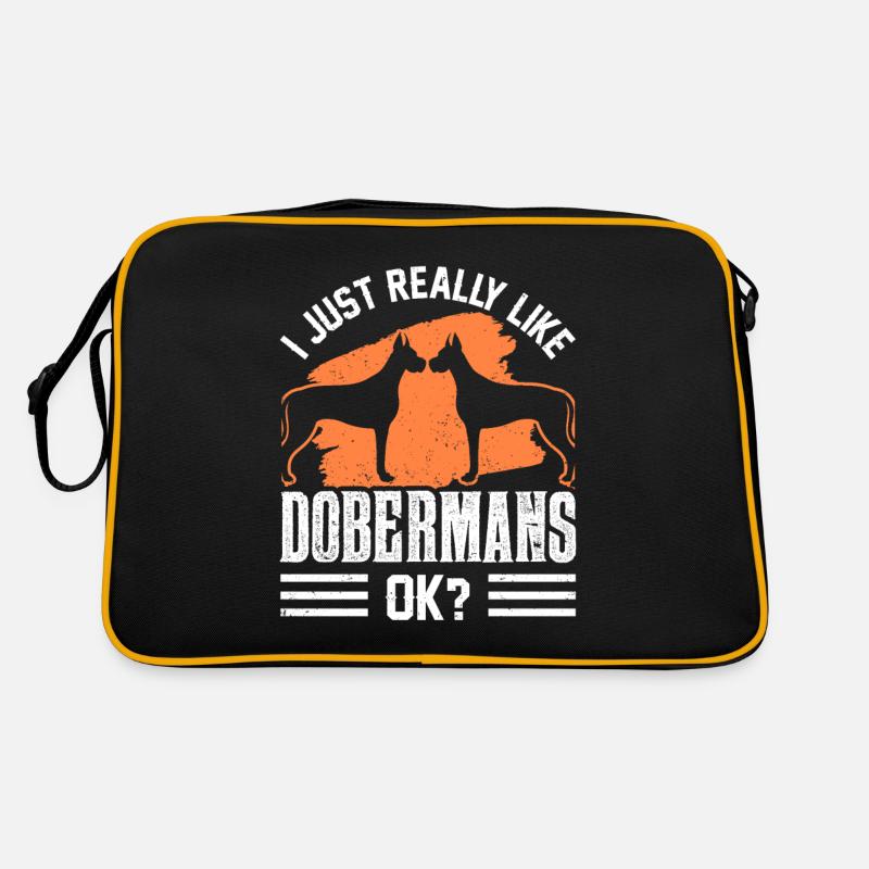Ich Mag Dobermänner Einfach Sehr Hunde Doberman Retro Tasche