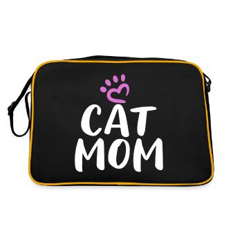 Geschenk Katze Besitzer Katze Geschenk - Retro Tasche - Schwarz/Gold - Hinten