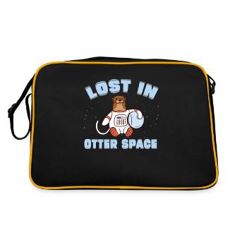 Funny Otter Space Pun Lost In Otter Space for - Retro Bag - black/gold - Back