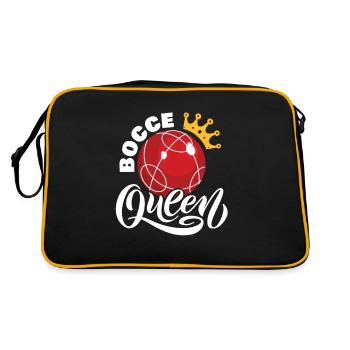 Bocce Königin Für Alle Boule Bocce Ball Fan - Retro Tasche - Schwarz/Gold - Hinten