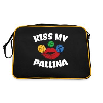 Kiss My Pallina Für Alle Bocce-fans - Retro Tasche - Schwarz/Gold - Hinten