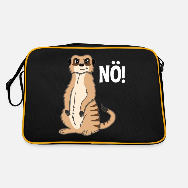 Böses Erdmännchen Nö Lustiger Spruch Geschenk - Retro Tasche - Schwarz/Gold