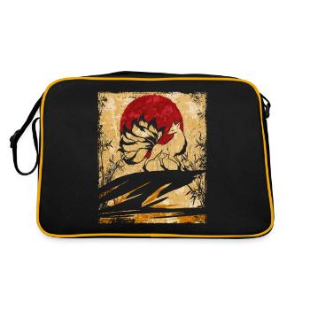 Renard à neuf queues Art rétro japonais - Sac Retro - noir/or - Dos