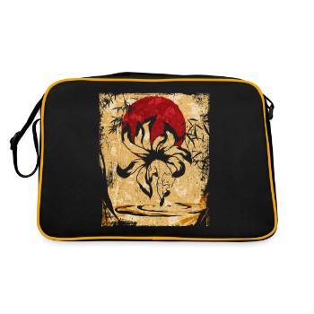 Renard à neuf queues Art rétro japonais - Sac Retro - noir/or - Dos
