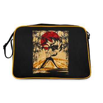 Renard à neuf queues Art rétro japonais - Sac Retro - noir/or - Dos