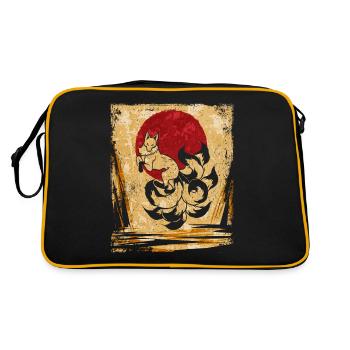 Renard à neuf queues Art rétro japonais - Sac Retro - noir/or - Dos