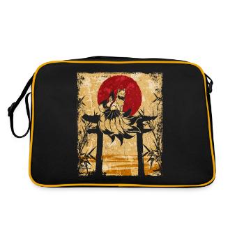 Renard à neuf queues Art rétro japonais - Sac Retro - noir/or - Dos