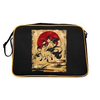 Renard à neuf queues Art rétro japonais - Sac Retro - noir/or - Dos