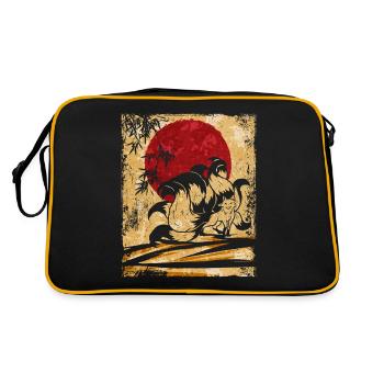 Renard à neuf queues Art rétro japonais - Sac Retro - noir/or - Dos