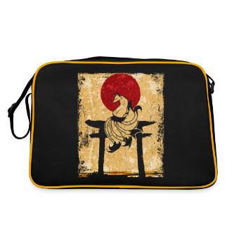 Renard à neuf queues Art rétro japonais - Sac Retro - noir/or - Dos