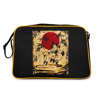 Renard à neuf queues Art rétro japonais - Sac Retro - noir/or - Dos