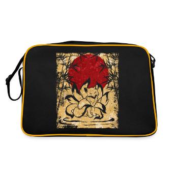 Renard à neuf queues Art rétro japonais - Sac Retro - noir/or - Dos