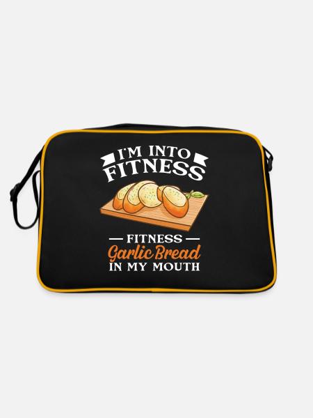 Garlic Garlic Bread Food Gift - Retro Bag - black/gold - Back