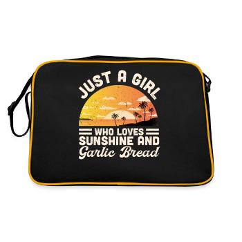 Garlic Garlic Bread Food Gift - Retro Bag - black/gold - Back