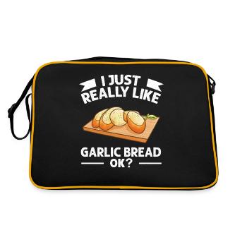 Garlic Garlic Bread Food Gift - Retro Bag - black/gold - Back
