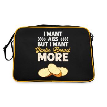 Garlic Garlic Bread Food Gift - Retro Bag - black/gold - Back