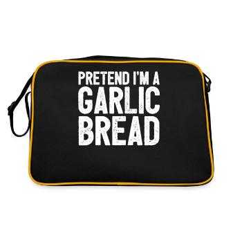 Garlic Garlic Bread Food Gift - Retro Bag - black/gold - Back