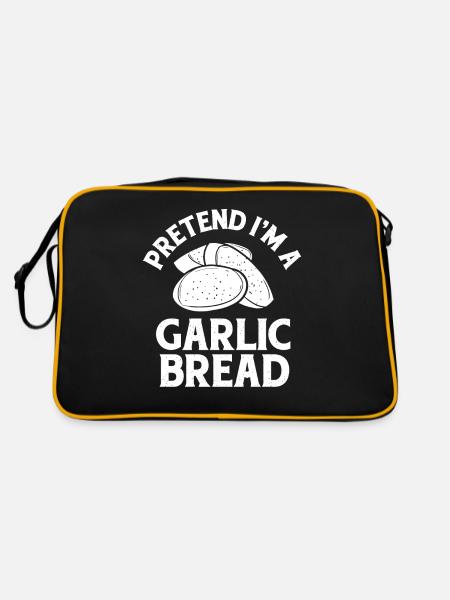 Garlic Garlic Bread Food Gift - Retro Bag - black/gold - Back