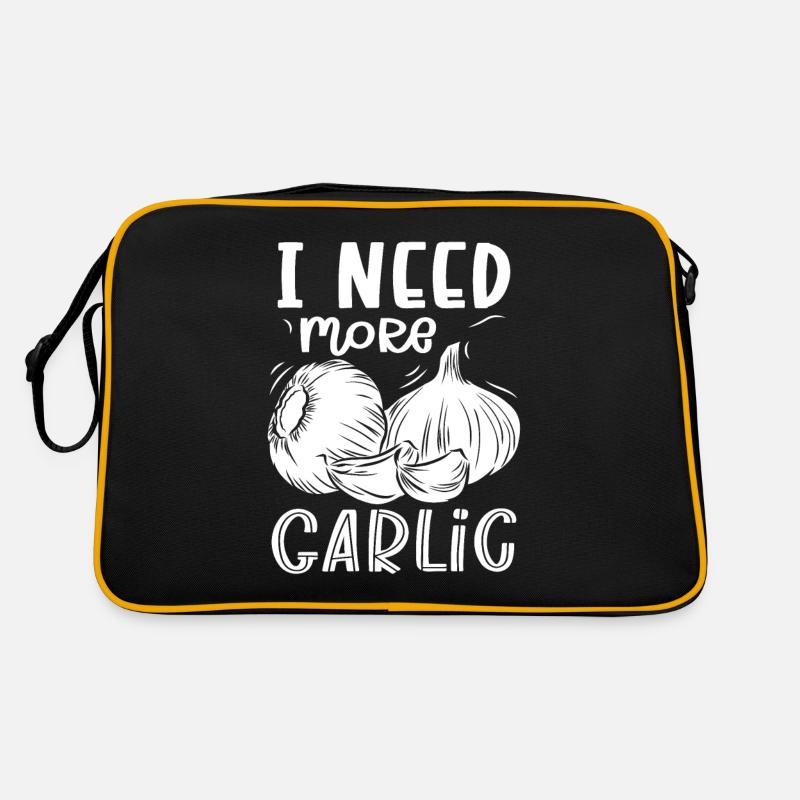 Knoblauch Knoblauchbrot Essen Geschenk Retro Tasche