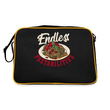 Endless Pastabilities Spaghetti Pasta Noodles - Retro Tasche - Schwarz/Gold - Hinten