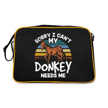 Mon âne peut-il pas avoir besoin de moi animal de ferme - Sac Retro - noir/or - Dos