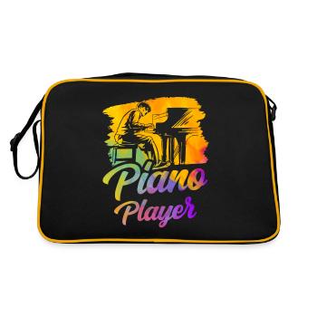 Piano player Piano musician Piano - Retro Bag - black/gold - Back